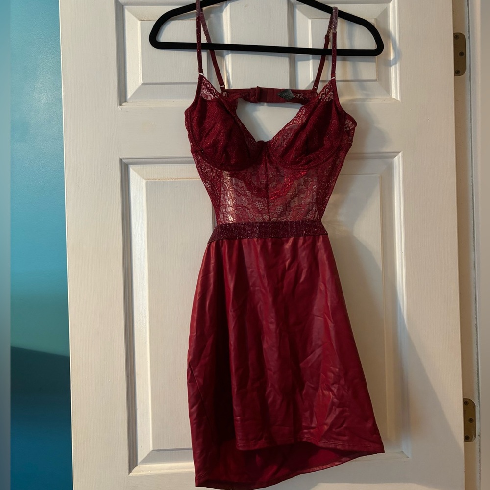 Dark Red Lace Dress